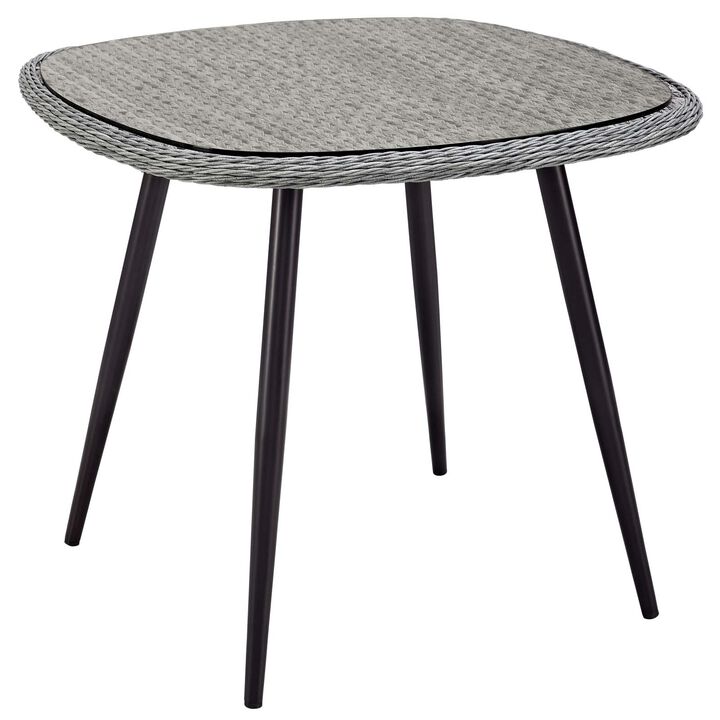 Modway - Endeavor 36" Outdoor Patio Wicker Rattan Dining Table Gray