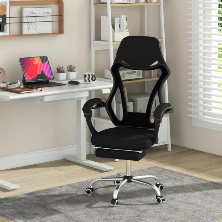 Hivvago Ergonomic Mesh Office Chair with Footrest and Tilting Backrest-Black