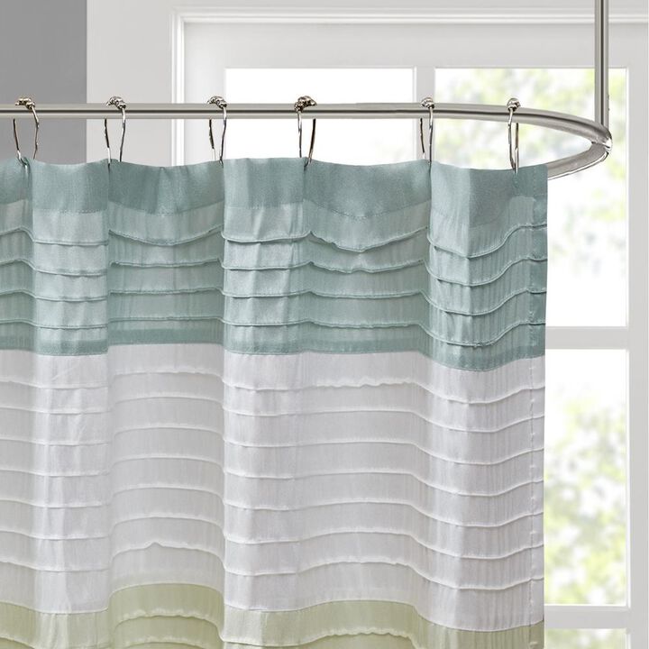 Belen Kox Green Dupioni Shower Curtain, Belen Kox