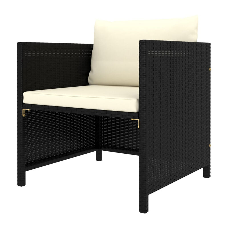 Outdoor Accent Chair, Smooth Textured, Armed Design, Gray Poly Rattan - Benzara
