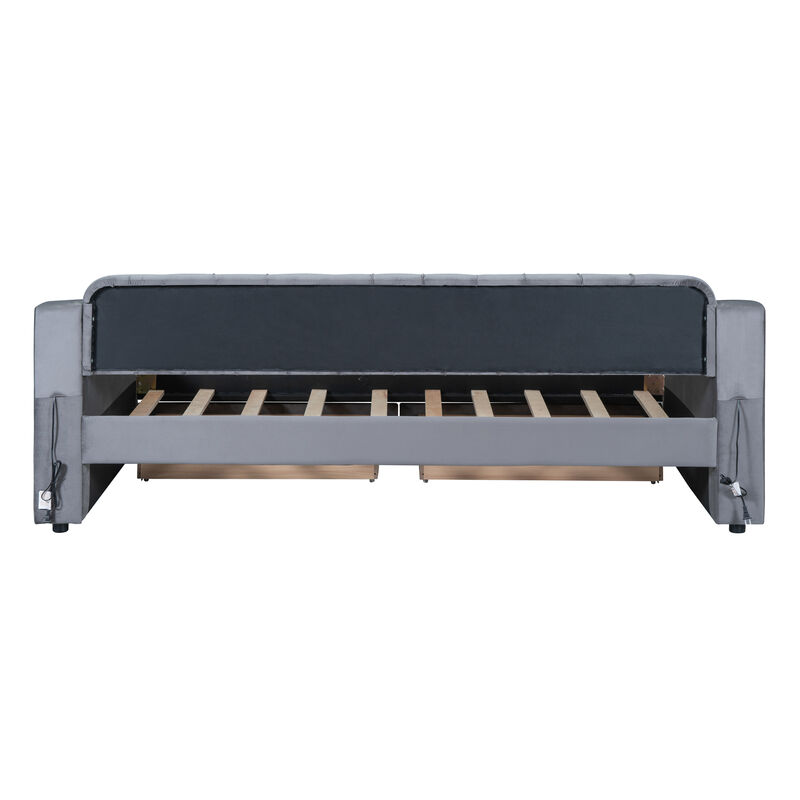 Merax Modern Daybed with Storage Armrests