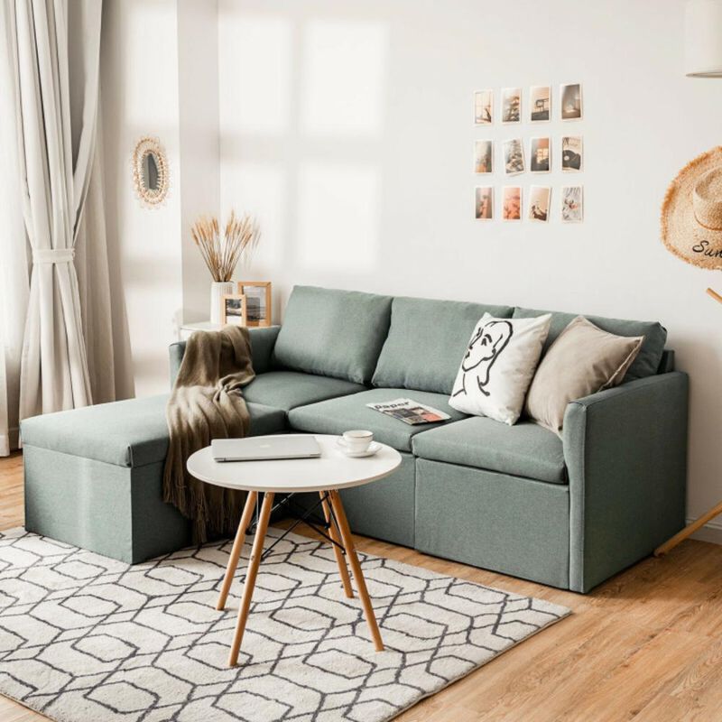 Hivvago Convertible L-Shaped Sectional Sofa Couch with Reversible Chaise