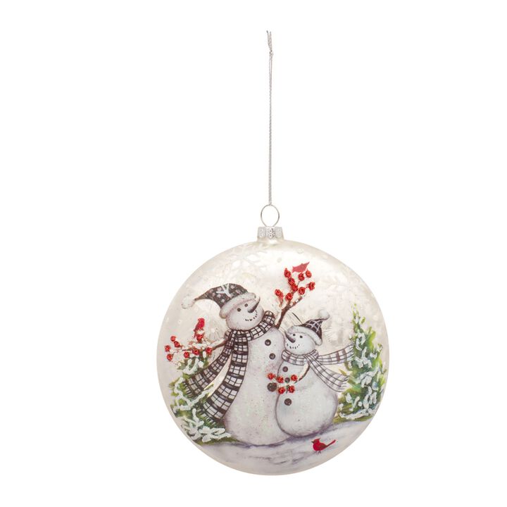 Snowman Disc Ornament for Festive Holiday Decor and Seasonal Cheer (Set of 6)
