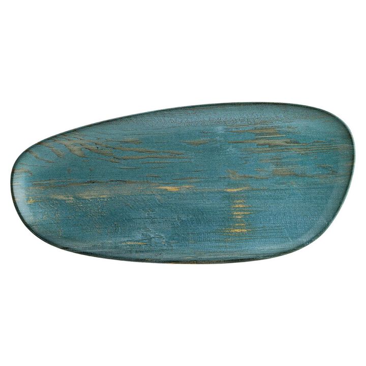Madera 14" x 7" x h:1" Organic Decorated Porcelain Platter