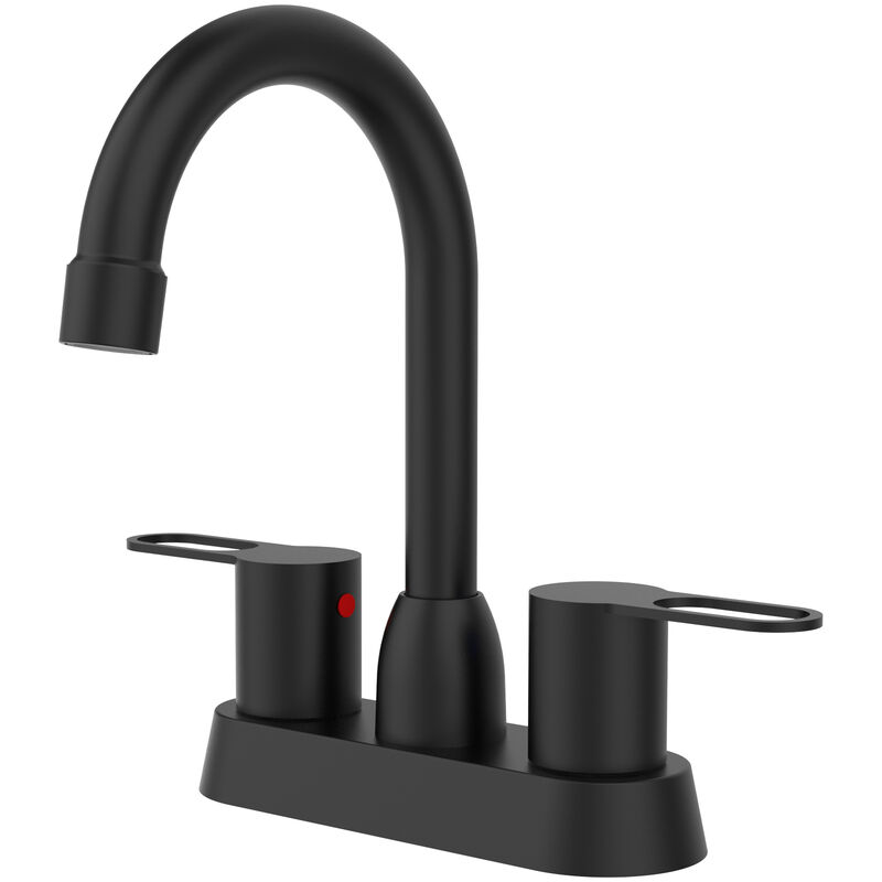Brushed Nickel 2-Handle Bathroom Sink Faucet Centerset for 3-Hole Mount