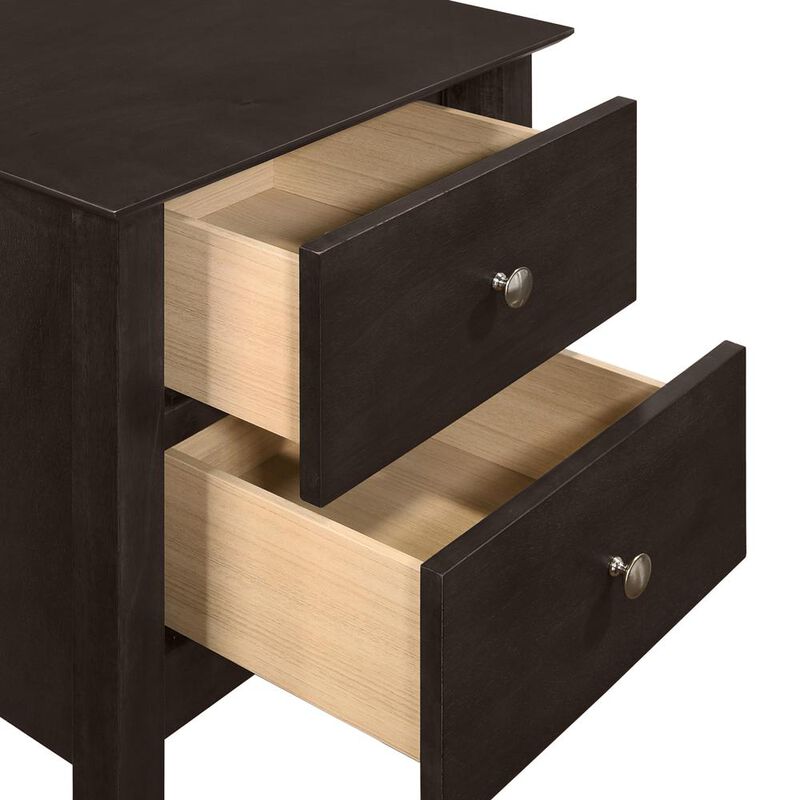 New Classic Furniture Zodiac 2 Drawer Nightstand-Merlot