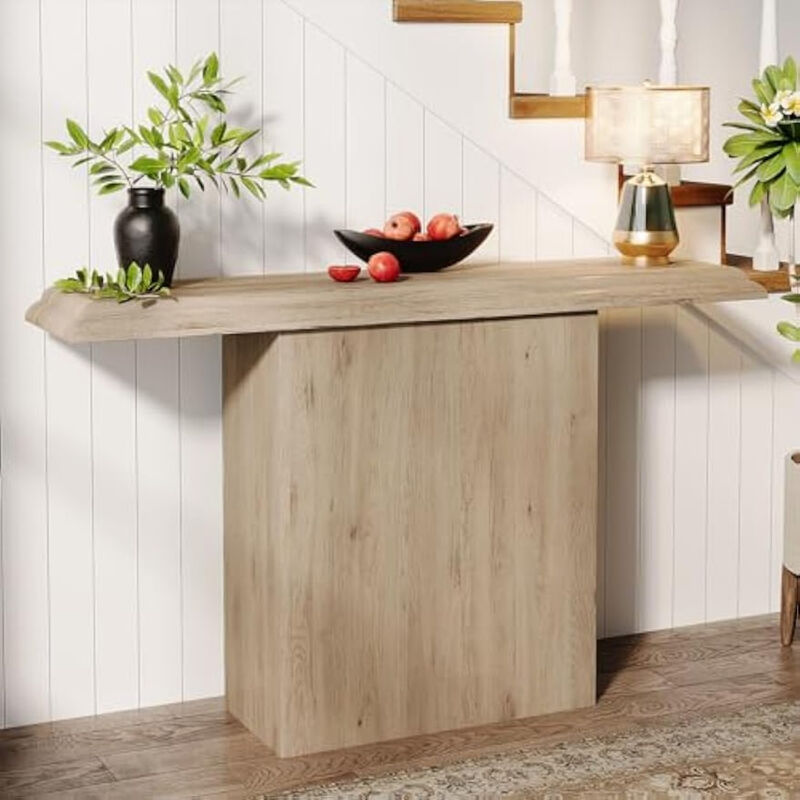 41" Farmhouse Console Table, Simple Hallway Table, Wood Sofa Table for Living Room, Entryway, Oak