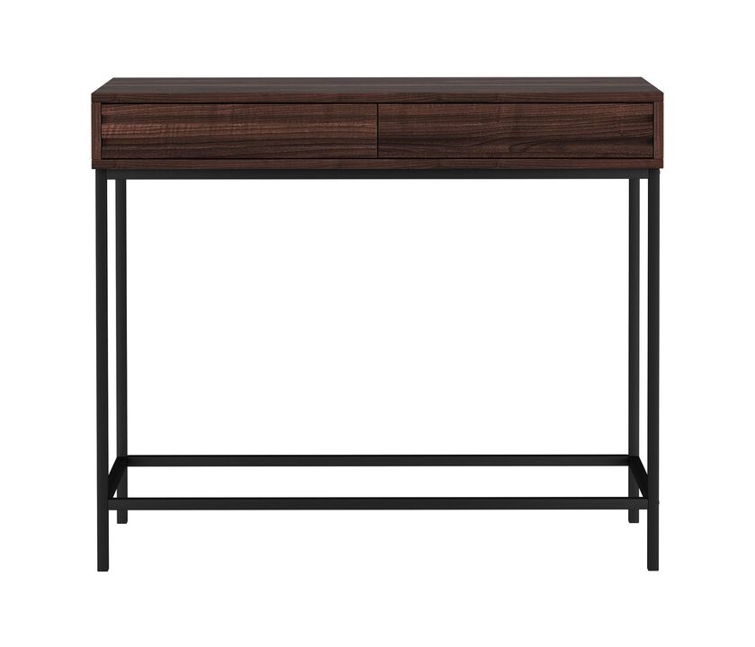 Jarrel 2 Drawer Console Table with Black Metal Legs