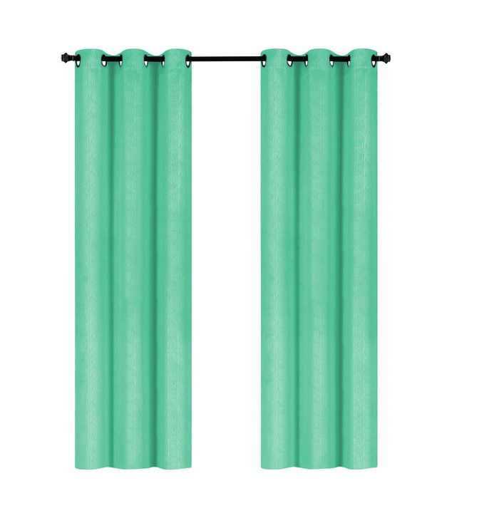 J&V TEXTILES Embossed Solid Blackout Grommet Curtain Panels (Set of 2)
