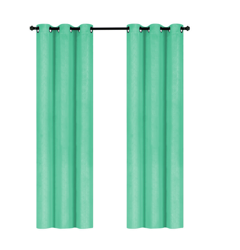 J&V TEXTILES Embossed Solid Blackout Grommet Curtain Panels (Set of 2)
