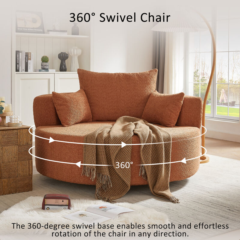 Merax Swivel Round Sofa Accent Barrel Chair for Living Room