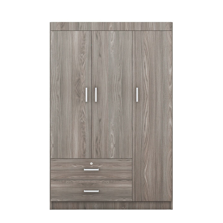 Merax 3-Door Wardrobe with 2 Drawers