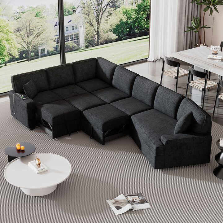Merax L-shaped Sofa Chenille Sectional Sofa