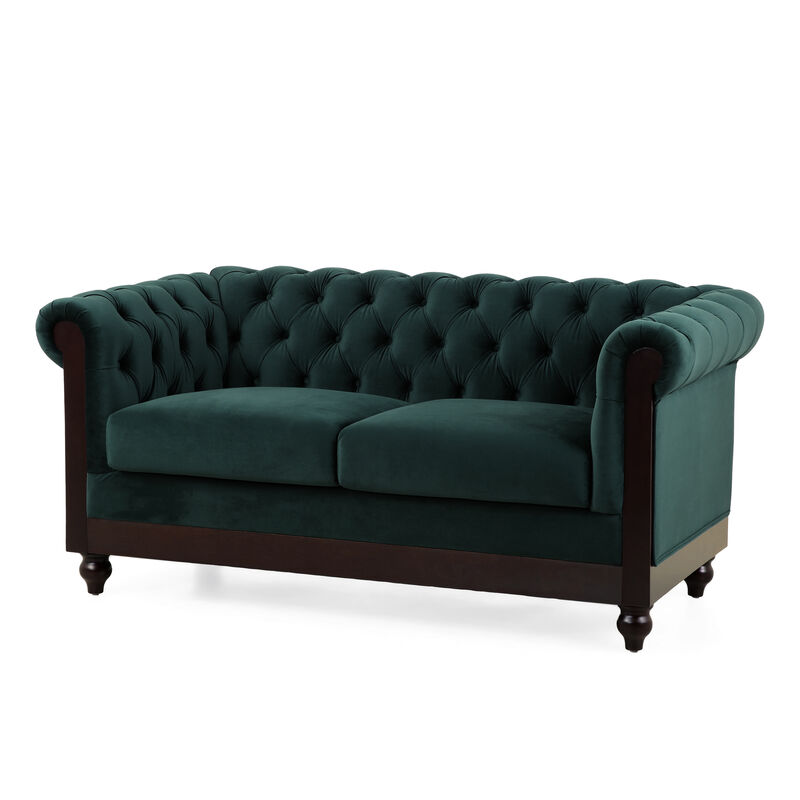 Merax Chesterfield Velvet Loveseat Sofa