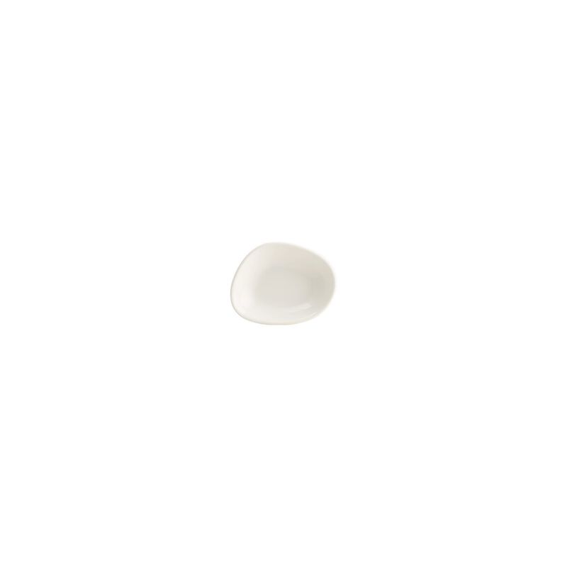Vago 4" x 3" x h:0.75" 1 oz. Organic Warm White Porcelain Bowl (Set of 4)