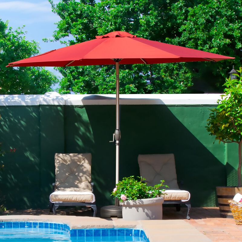 MONDAWE 10 FT Patio Umbrella, Outdoor Table Umbrella with Push Button Tilt and Crank, UV Protection Waterproof Market Sun Umbrella with 8 Sturdy Ribs for Garden, Deck, Backyard, Pool