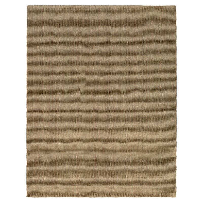 Quell 8 x 10 Handwoven Area Rug, Natural Brown Seagrass, Braided Design - Benzara