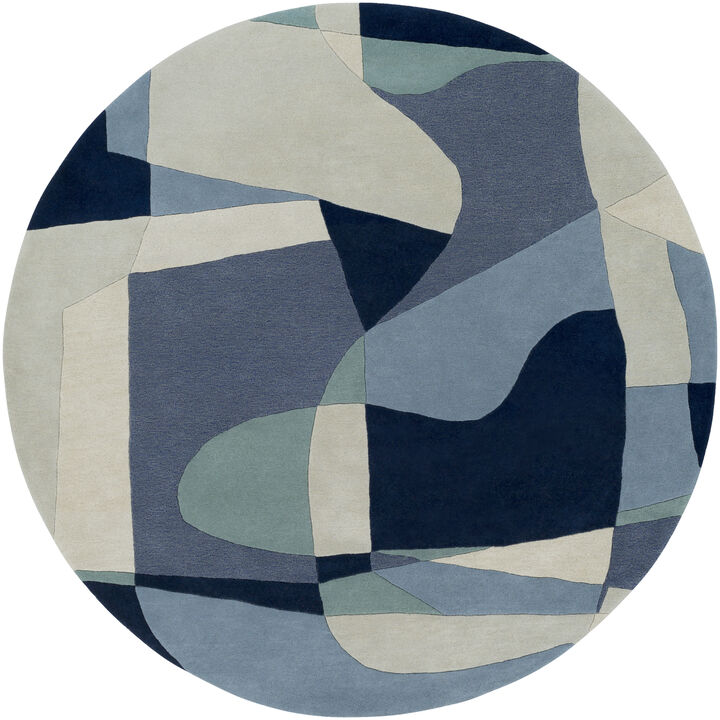 Forum FM-7195 6' x 9' Kidney Blue Rug