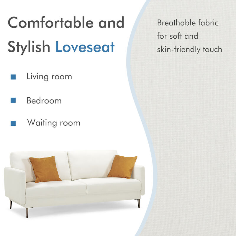 Fabric Sofa Couch Living Room Small Apartment Furniture w/ Metal Leg