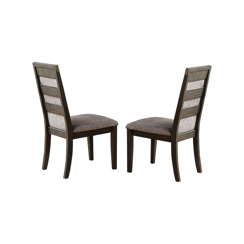 Dining Chair With Upholstered Cushion, Grey(Set Of 2)