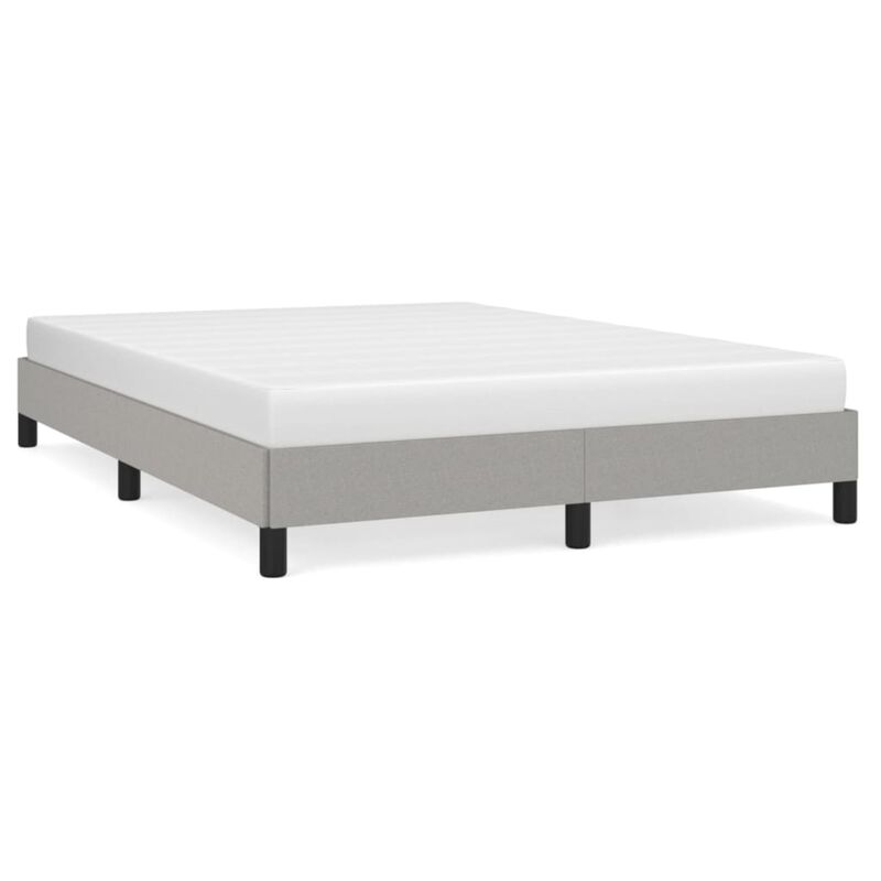 vidaXL Bed Frame Light Gray 59.8"x79.9" Queen Fabric
