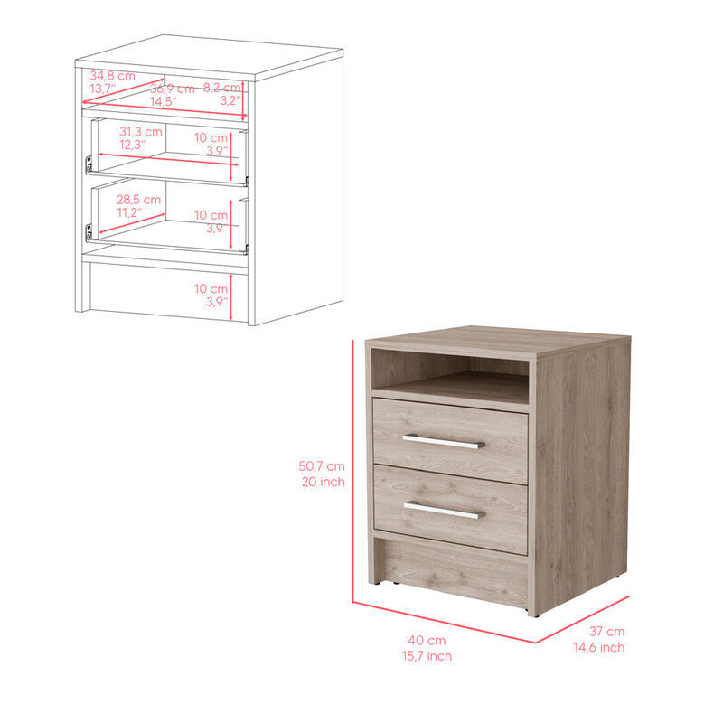 Nightstand Cartiz, Bedroom, Light Gray