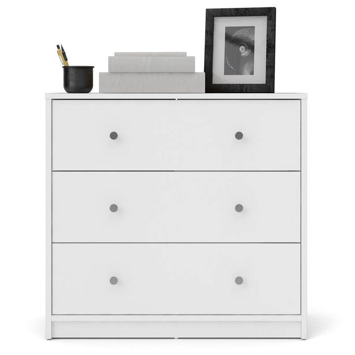 Tvilum Portland 3 Drawer Chest - White
