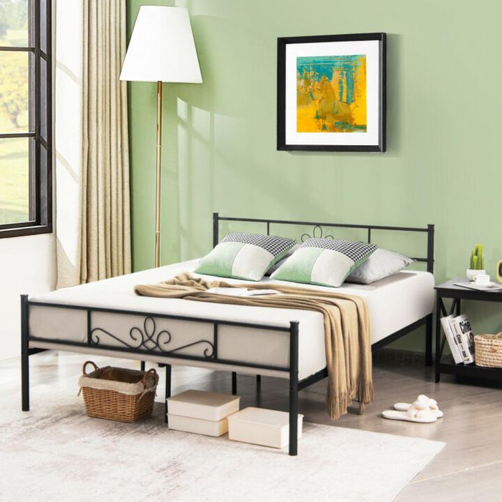 Hivvago Metal Bed Frame with Headboard and Footboard