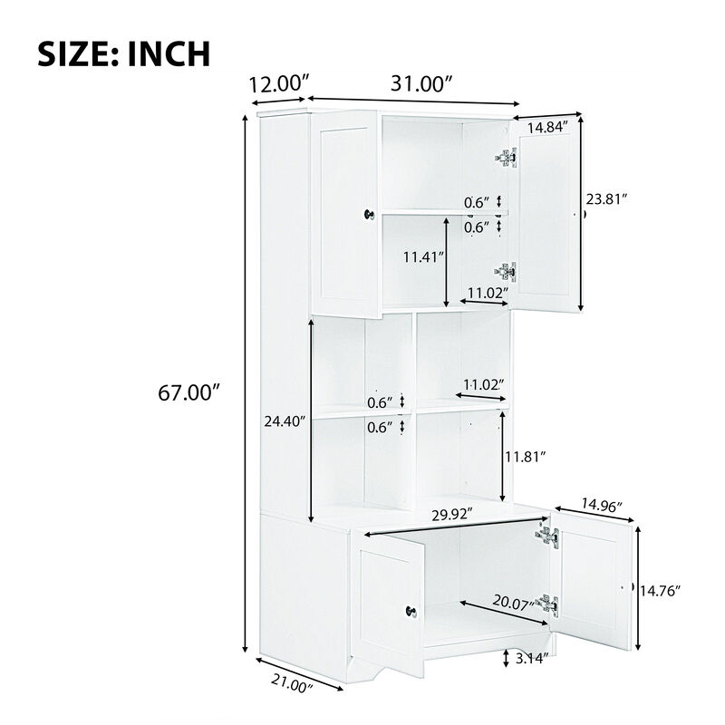 Merax Freestanding Bathroom Floor Storage Cabinet