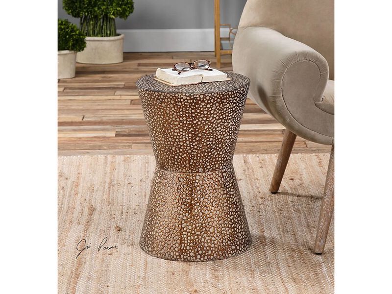 Uttermost Cutler Drum Shaped Accent Table