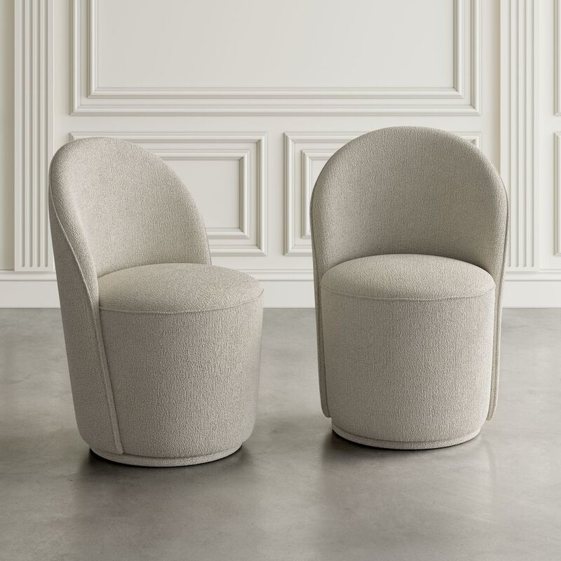 Jofran Landon Mid-Century Modern Upholstered Swivel Dining Chair (Set of 2)