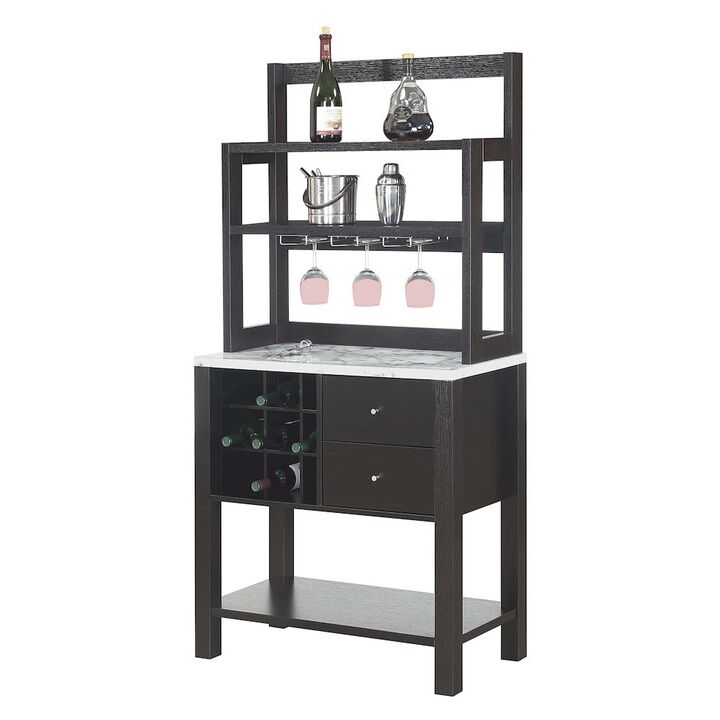 Convience Concept, Inc. Newport 2 Drawer Serving Bar with Wine Rack and Shelves
