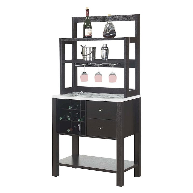 Convience Concept, Inc. Newport 2 Drawer Serving Bar with Wine Rack and Shelves