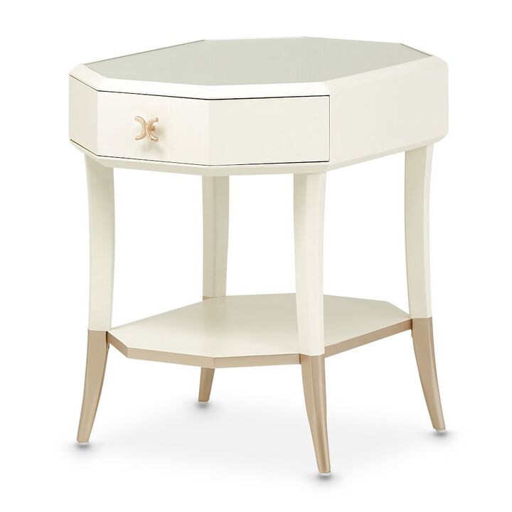 Michael Amini La Rachelle Octagonal End Table - Champagne