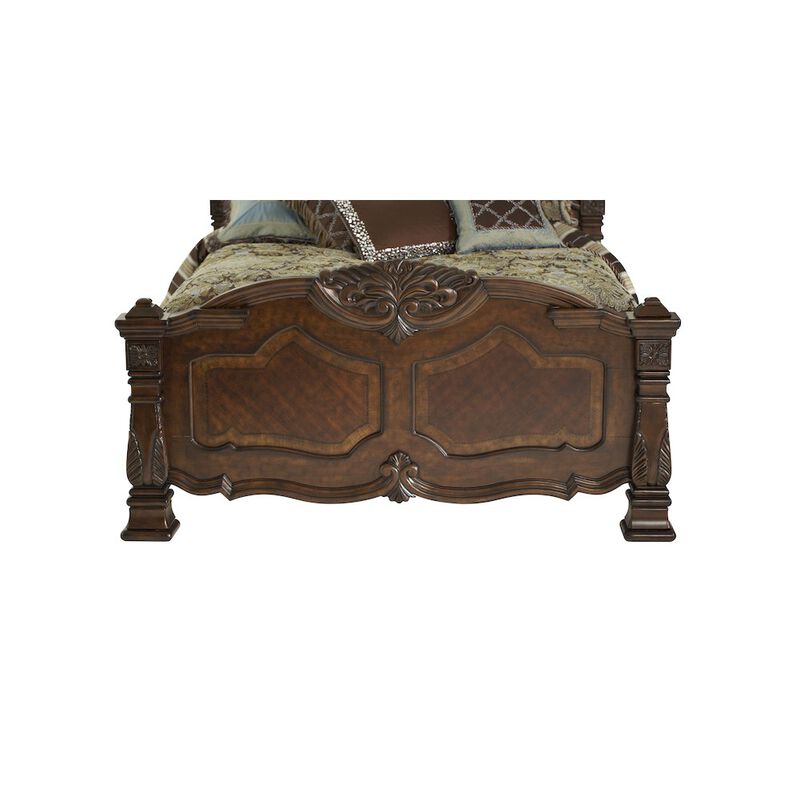 Michael Amini Windsor Court Eastern King Masion Bed - Vintage Fruitwood
