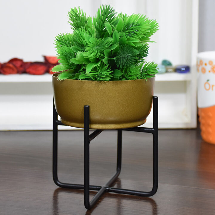 Handmade 100% Iron Round Modern Silver Coated Color 5.2 x 4.8 x 4.8 Inches Planters Pot 1003 BBH Homes