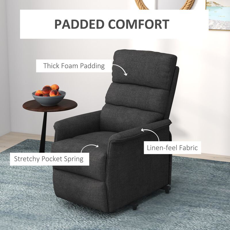 Power Lift Chair for Ease-Loving Adults, Electric Lift Recliner Chair with Remote Control, Side Pockets for Living Room, Black