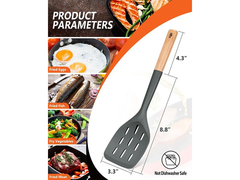 Badiano Pack of 2 Silicone Spatula, Non Stick Cooking Utensil Set
