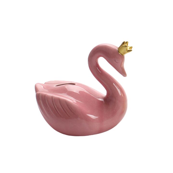 Swan with Crown Ceramic Bank