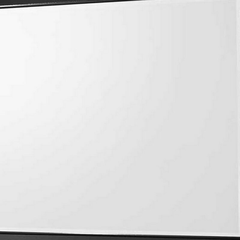 Rectangular Wooden Frame Dresser Top Mirror, Black and Silver-Benzara