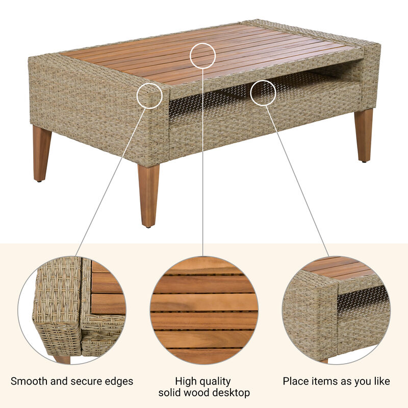 Merax All Weather PE Wicker Outdoor Rattan Sofa Set