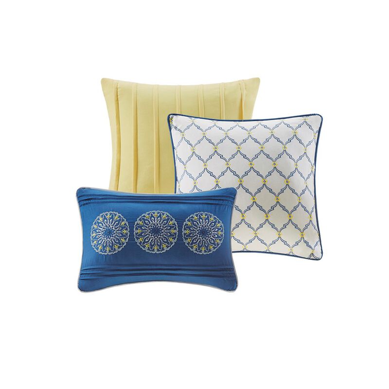 Gracie Mills Lilly 6 Piece Medallion Reversible Quilt Set with Decorative Pillows
