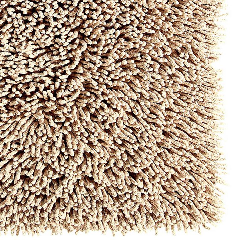 Knightsbridge Chenille Shaggy 220 GSF Non Skid Back Bath Rug 24 x 40 - Natural