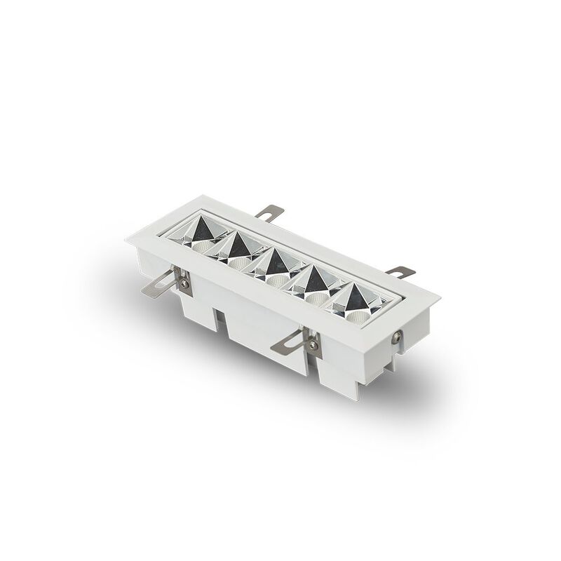 VONN Lighting 5 Lights LED Adjustable Recessed Downlight, Stock Item Beam Angle 34, White
