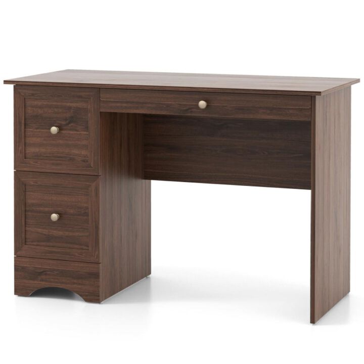 Hivvago Wooden Computer Desk Workstation with 3 Drawers for Home and Office