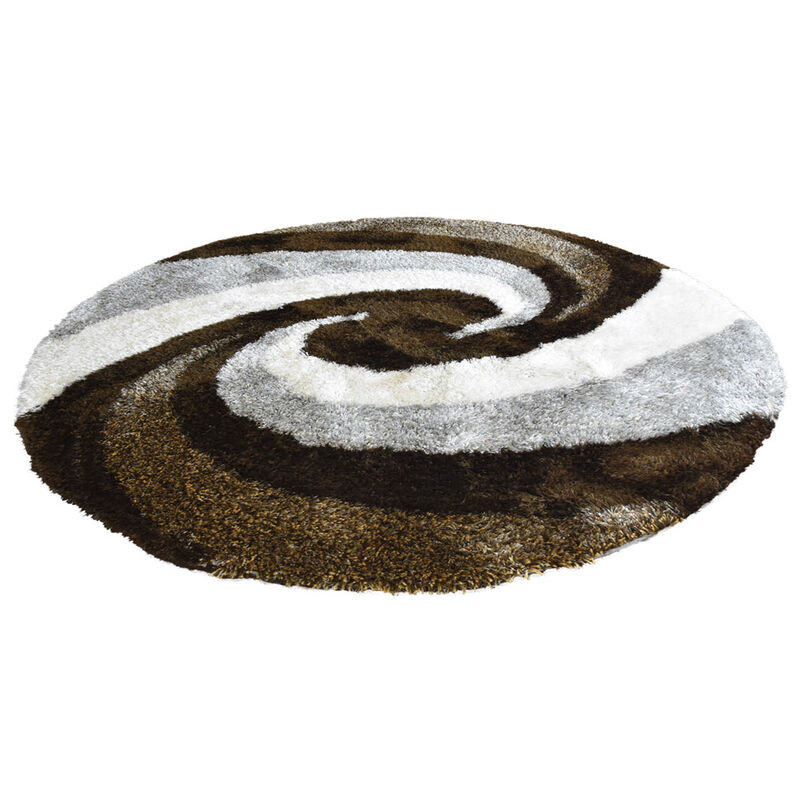 RUGSOTIC CARPETS HAND TUFTED SHAG POLYESTER ECO-FRIENDLY AREA RUGS  - 6'x6', Round, Multicolor, Contemporary Modern Design, High Pile Thick Handmade Anti Skid Rugs for Living Room K00014