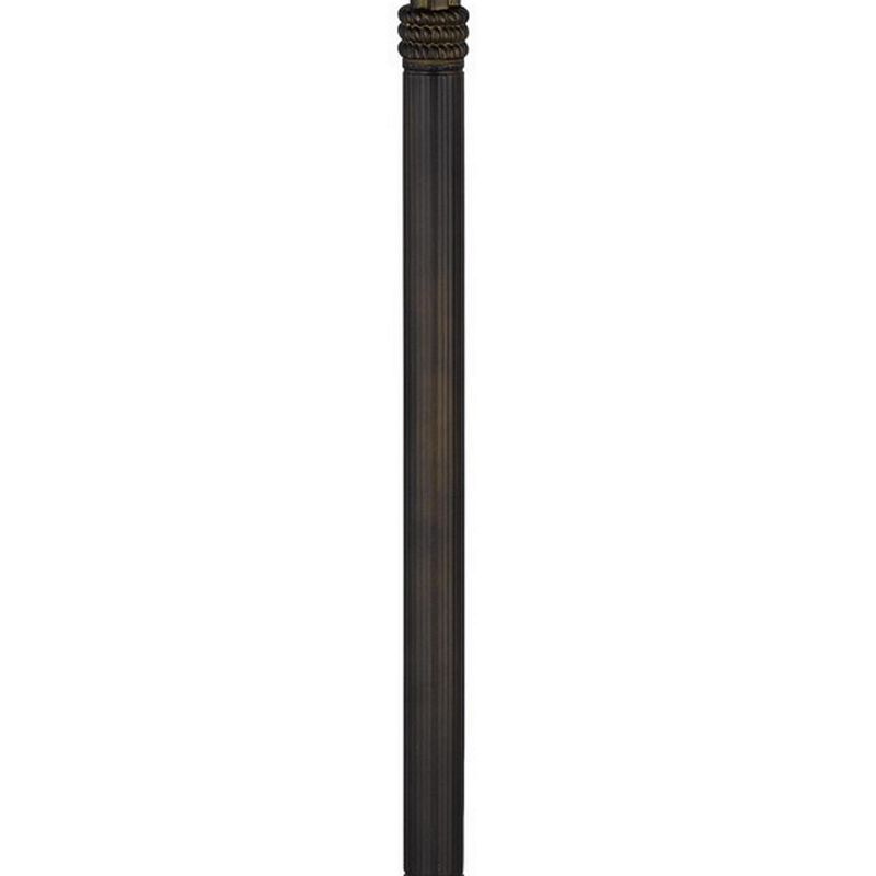 Xia 61 Inch Tiffany Style Vintage Floor Lamp, Glass Shade, Antique Bronze-Benzara