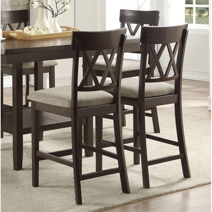 Double X-Back Counter Height Chairs Set