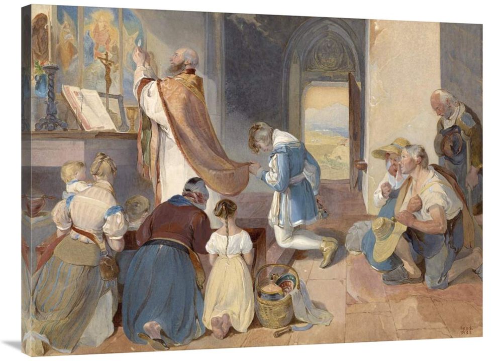 Fridolin Assists with the Holy Mass-Canvas Art-40x30