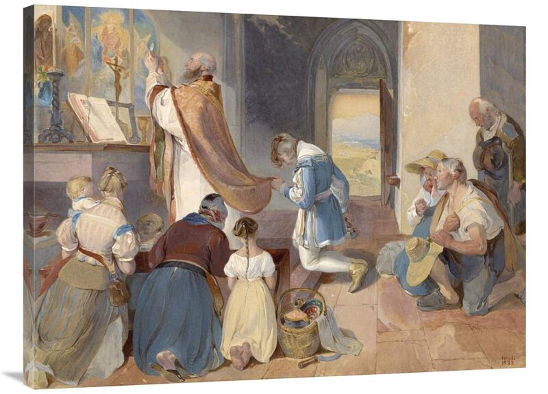 Fridolin Assists with the Holy Mass-Canvas Art-40x30